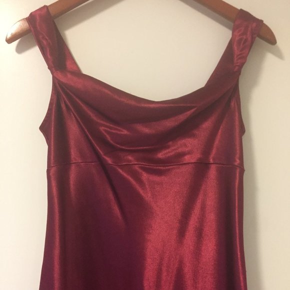 Satin Burgundy Dress - Picture 16 of 17